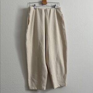 zara pull up barrel pants cream Sz L